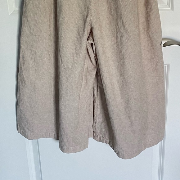 Oak + Fort Tan Pinstriped Drawstring Elastic Waist Wide Leg Pants 35881 - Picture 7 of 14